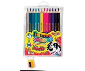 Kredki ołówkowe okrągłe Jumbo 24 kolory Astrino - ASTRA papiernicze