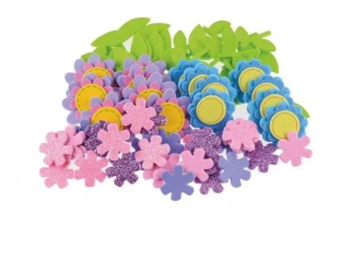 Naklejki z pianki kwiatki 85szt - Brewis