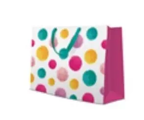 Torebka prezentowa Colorful Pompoms, pozioma duża