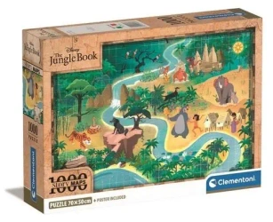 Puzzle 1000 Compact Story Maps The Hungle book - Clementoni