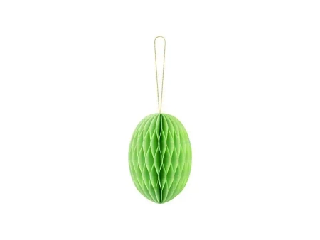Dekoracja papierowa honeycomb jajko zielona 12szt - PartyDeco
