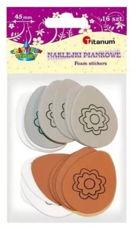 Naklejki piankowe Pisanki 37x45mm mix 16szt - Titanum