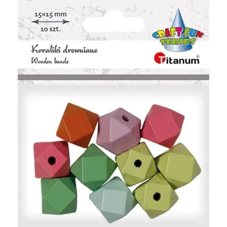 Koraliki drewniane kostki ścięte 10szt - Titanum