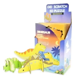 Puzzle 3D zdrapki świecące w ciemności Dinozaury - Robe