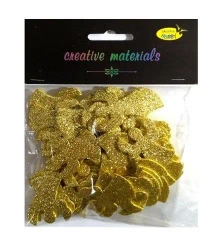 Anioły z pianki brokatowej złote ok 50szt - Galeria Hobby