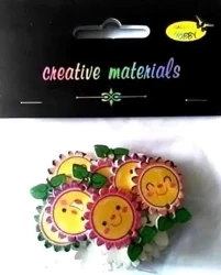 Guziki drewniane kwiatek nadruk 25mm 9g ok 15szt - Galeria Hobby