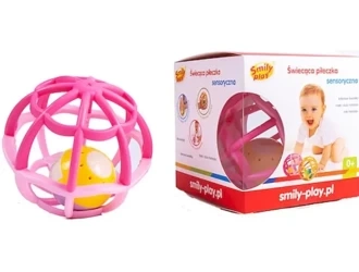 Grzechotka świecąca piłeczka różowa - Smily Play