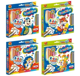 Kredki trójkątne drewniane 12 kolorów BAMBINO - ST-MAJEWSKI