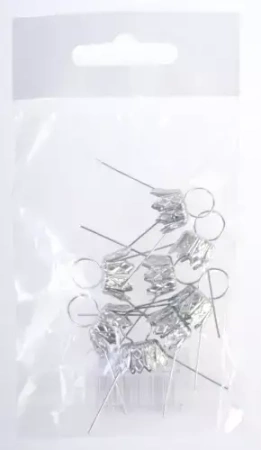 Zawieszka do ozdób świątecznych, srebrna, 12 mm (7 sztuk)