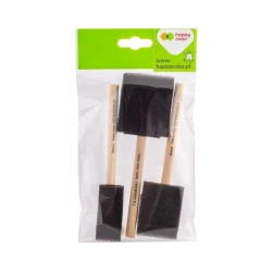 Pędzel gąbkowy płaski 3szt HAPPY COLOR - GDD