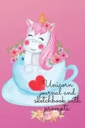 Unicorn journal and sketchbook with prompts. - Cristie Publishing