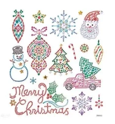 Naklejki z kryształkami Boże Narodzenie 17szt - Dalprint dpCraft