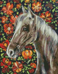 Diamentowa mozaika bez ramy - Wierny koń 40x50cm - Ideyka