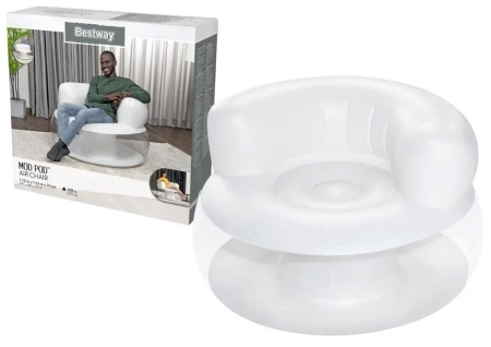 Fotel dmuchany biały 112x112x70cm - Bestway