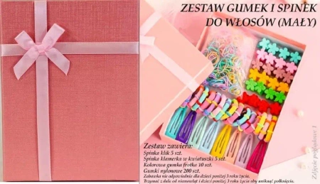 Zestaw gumek i spinek do włosów mały