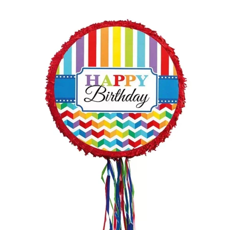 Piniata Birthday Brights papier / plastik 45x45x8, - Amscan