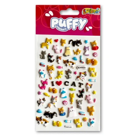 Naklejki puffy I Love Cat - Penmate