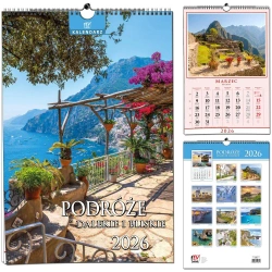 Kalendarz 2026 B3 13 planszowy Podróże - EV-Corp