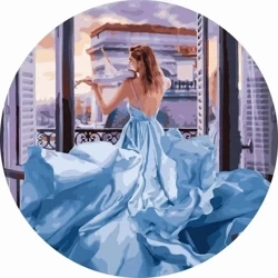 Malowanie po numerach okrągłe - Dziewczyna... 40cm - Twoje Hobby