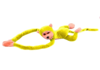 Małpka pluszowa z dźwiękiem żółta 80cm - Leantoys