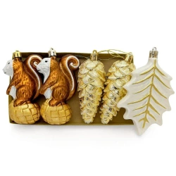 Bombki na choinkę 6szt Wiewiórka, szyszki - Rembowskiego 9