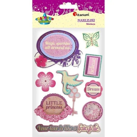 Naklejki papierowe 3D little princess mix 8szt - Titanum