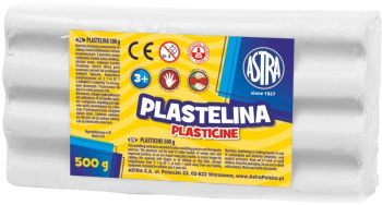 Plastelina 500 g, biała