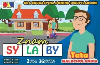 Gra domino. Znam sylaby. Cz. 3 i 4 - zestaw Tata - KOMLOGO