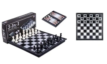 Szachy 3w1 magnetyczne 31,5x31,5