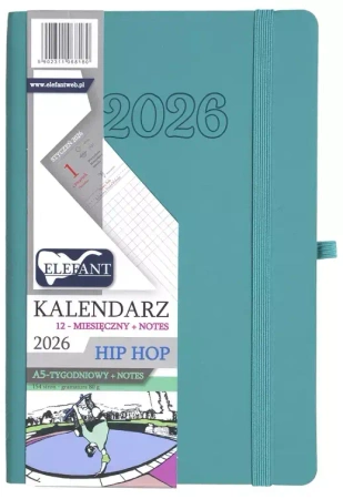Kalendarz 2026 A5 12M + notes Hip hop turkusowy - praca zbiorowa