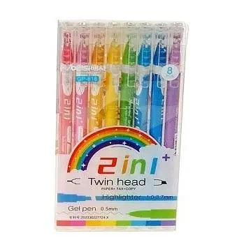 Flamastry dwustronne 8 kolorów - ADAR