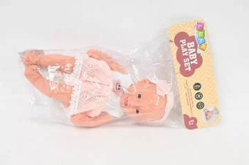 Lalka bobas w różowej sukience z koronką - Leantoys