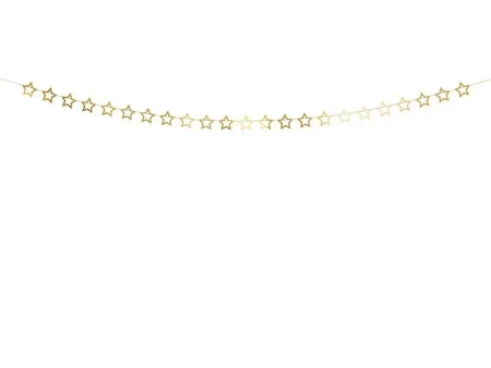 Girlanda papierowa Gwiazdy złoty 1,3m - PartyDeco