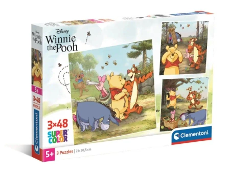 Puzzle 3x48 Super Kolor Winnie The Pooh - Clementoni