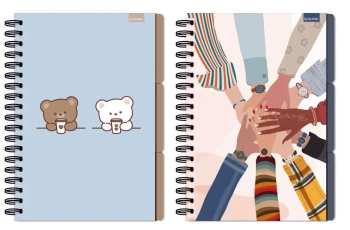 Kołozeszyt B5/96K kratka z mikroperforacją mix - Beniamin