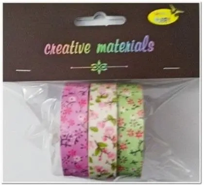 Taśmy materiałowe kwiaty 3szt - Galeria Hobby