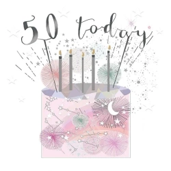 Karnet kwadrat mały z kopertą Urodziny 50 świeczki - Museums & Galleries