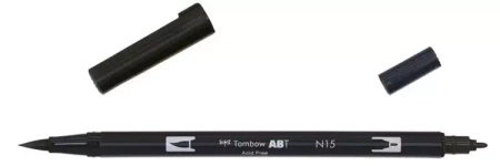 Flamaster dwustronny akwarelowy black (6szt) - Tombow
