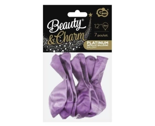 Balony Beauty&Charm, platynowe j. fiolet 30cm 7szt - Godan