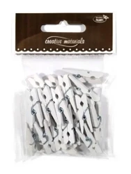 Klamerki drewniane białe 30mm 25szt - Galeria Hobby