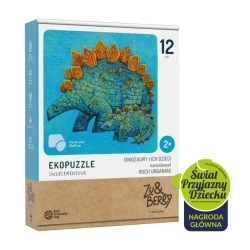 Ekopuzzle dwuelementowe Dinozaury i ich dzieci - Muduko