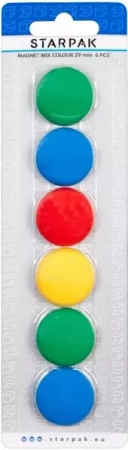 Magnes mix kolorów śr. 29 mm 6el - STARPAK