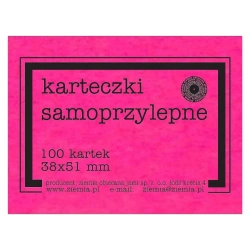 Karteczki samoprzylepne Fluo 38x51mm 100K róż - Ziemia Obiecana
