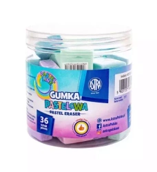 Gumka kwadratowa pastelowa ASTRA 28 x 28 mm, drum p36
