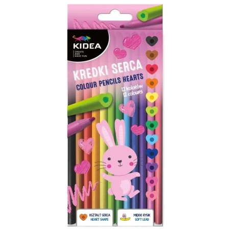 Kredki serca 12 kolorów KIDEA - DERFORM