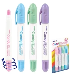 Zakreślacz w sztyfcie Amos blister 4 kolory