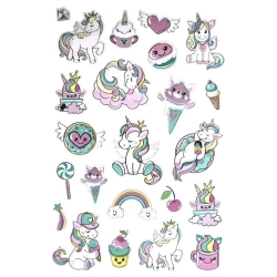 Metaliczne naklejki 3D - jednorożce 23szt - Dalprint dpCraft