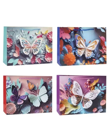 Torebka ozdobna 31x40x12cm pop-up mix ROZETTE