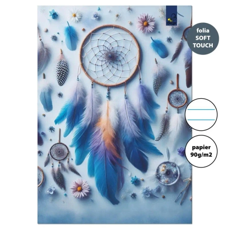 Zeszyt A4 32 kartki w linie 90g Łapacze snów blue - EV-Corp