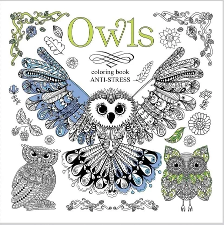 Kolorowanka antystresowa 200x200 12 Owls - Fresh